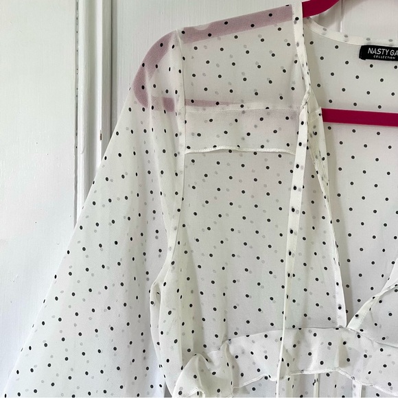 sheer black and white polka dot blouse - Picture 2 of 8